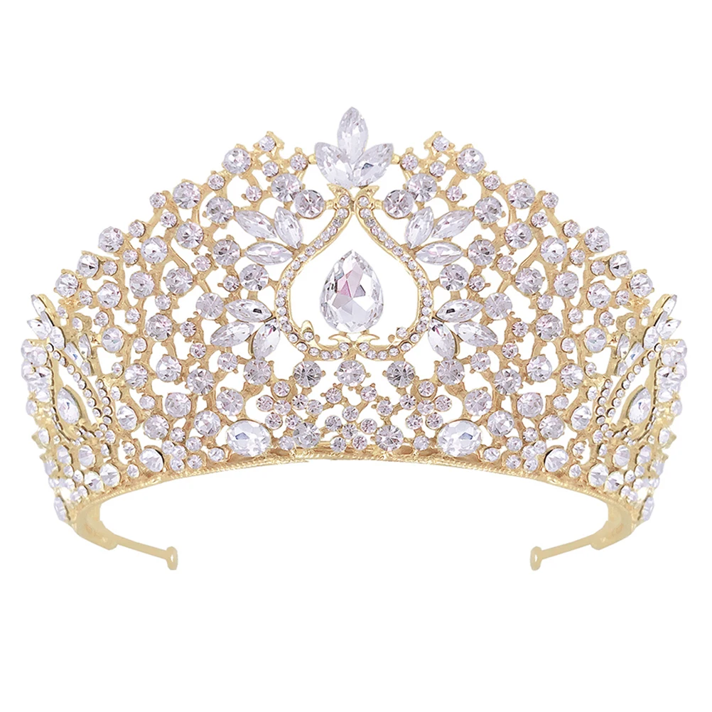 

Rhinestone Crown Headdress Hairband Bride Wedding Party Prom Accessories Crystal Headdress Lightweight Portable