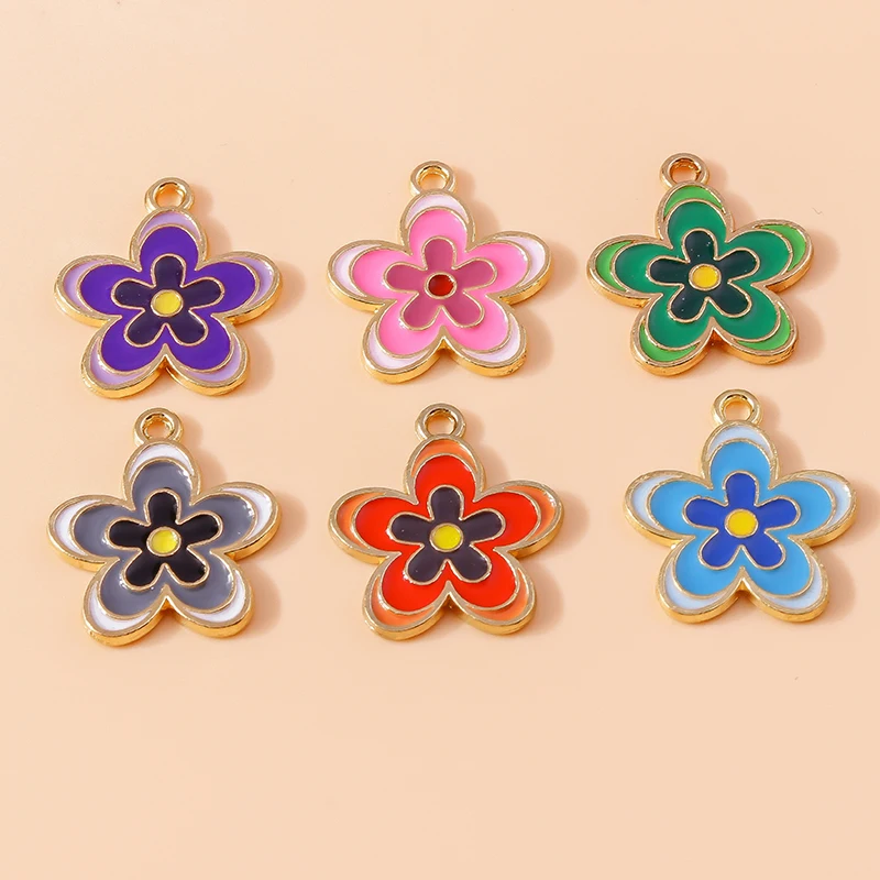 10 Stück niedliche, gemischte Pflanzenanhänger, Emaille-Blumen- und Kaktus-Anhänger für die Schmuckherstellung, Halsketten, Ohrringe, Armbänder, DIY-Bastelarbeiten, Geschenk – Detail 10