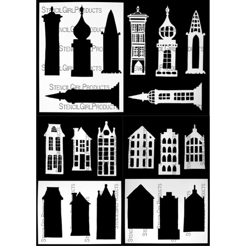 Warehouses Bomber Fodder Berry Neighborhood Towers Metal Cutting Stencil Diary Decorate Embossing Diy Greeting Card 2024 New