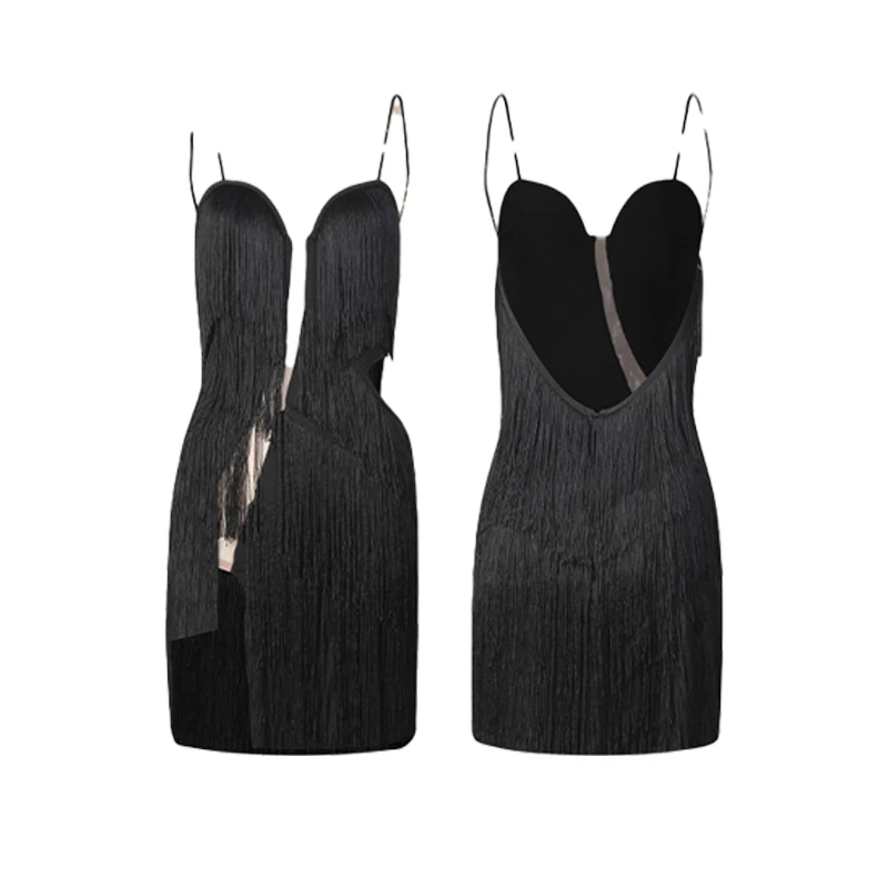 ZYM فستان أداء الرقص اللاتيني كامل مهدب للنساء تشاتشا الرقص اللاتيني المهنية زي الكبار شرابات فساتين SL14710 #5