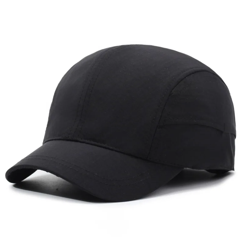 New Short-brimmed Solid Color Baseball Cap Lightweight Quick-Dry Polyester Adjustable Buckle Closure Sun Protection Breathable