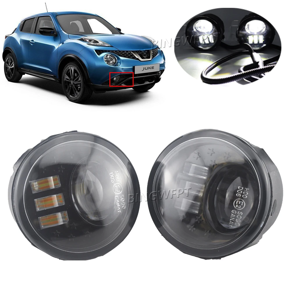 

Fog Light Assembly 12V Fog Lights 2pcs For Nissan Tiida X-Trail Note Murano Patrol 3 Rogue Versa 2004-2015 Juke 2010 - 2014