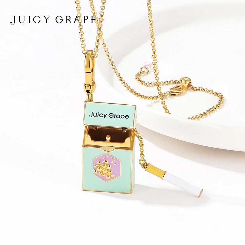 New Juicy Grape Charm Cigarette Case Necklace Handbag Keychain  Sweater Chain Handmade Enamel Jewellery Birthday Gifts