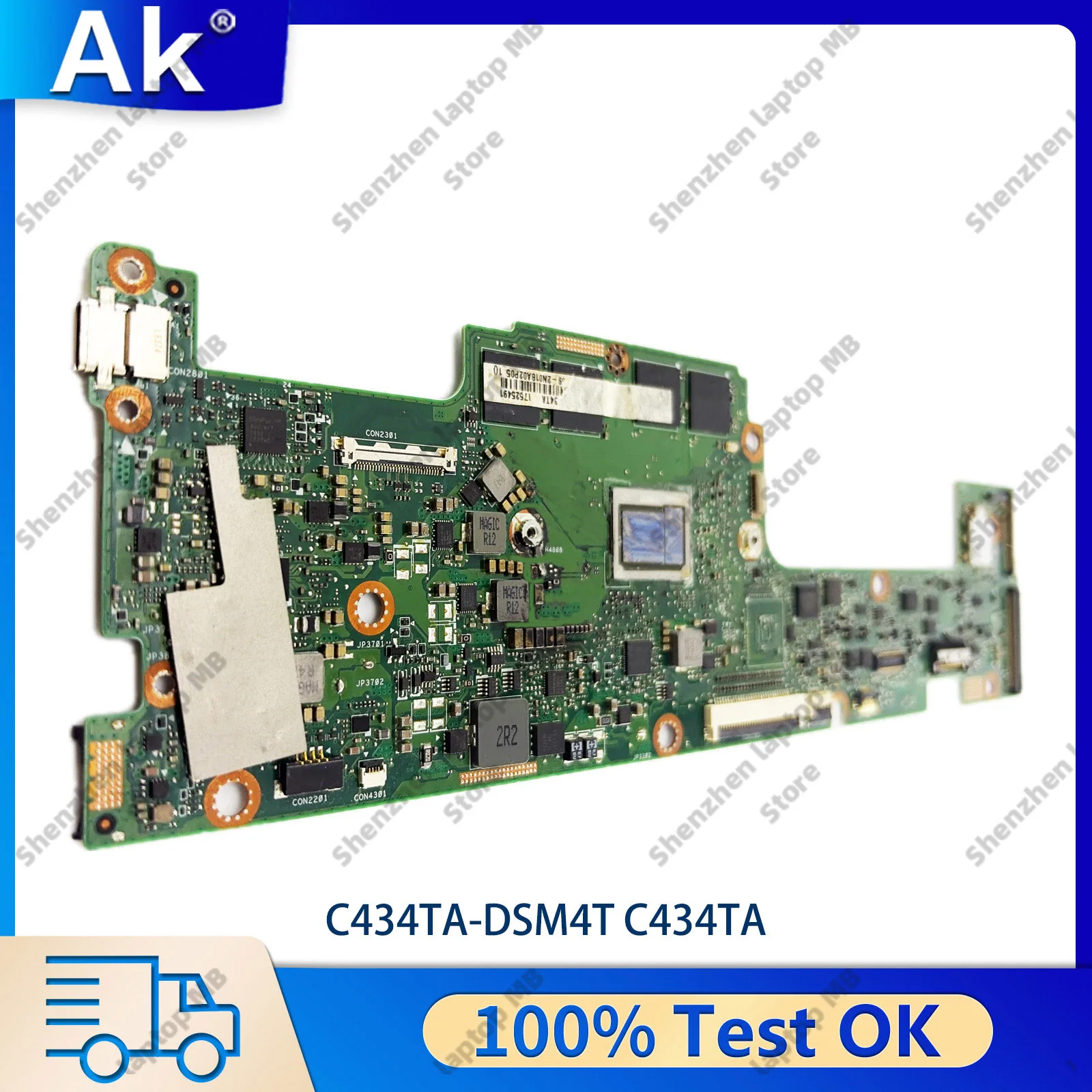 C434TA Laptop Motherboard For ASUS Chromebook C434T C434TA Notebook Mainboard With I3 I5 I7 CPU 100% tests OK fast shipping stk