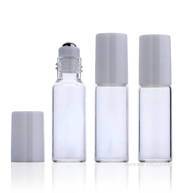 

150pcs 5ml Glass Roller Bottles Empty Clear With Roll On Empty Cosmetic Oil Vial For Traveler With Glass Ball Or Steel Ball