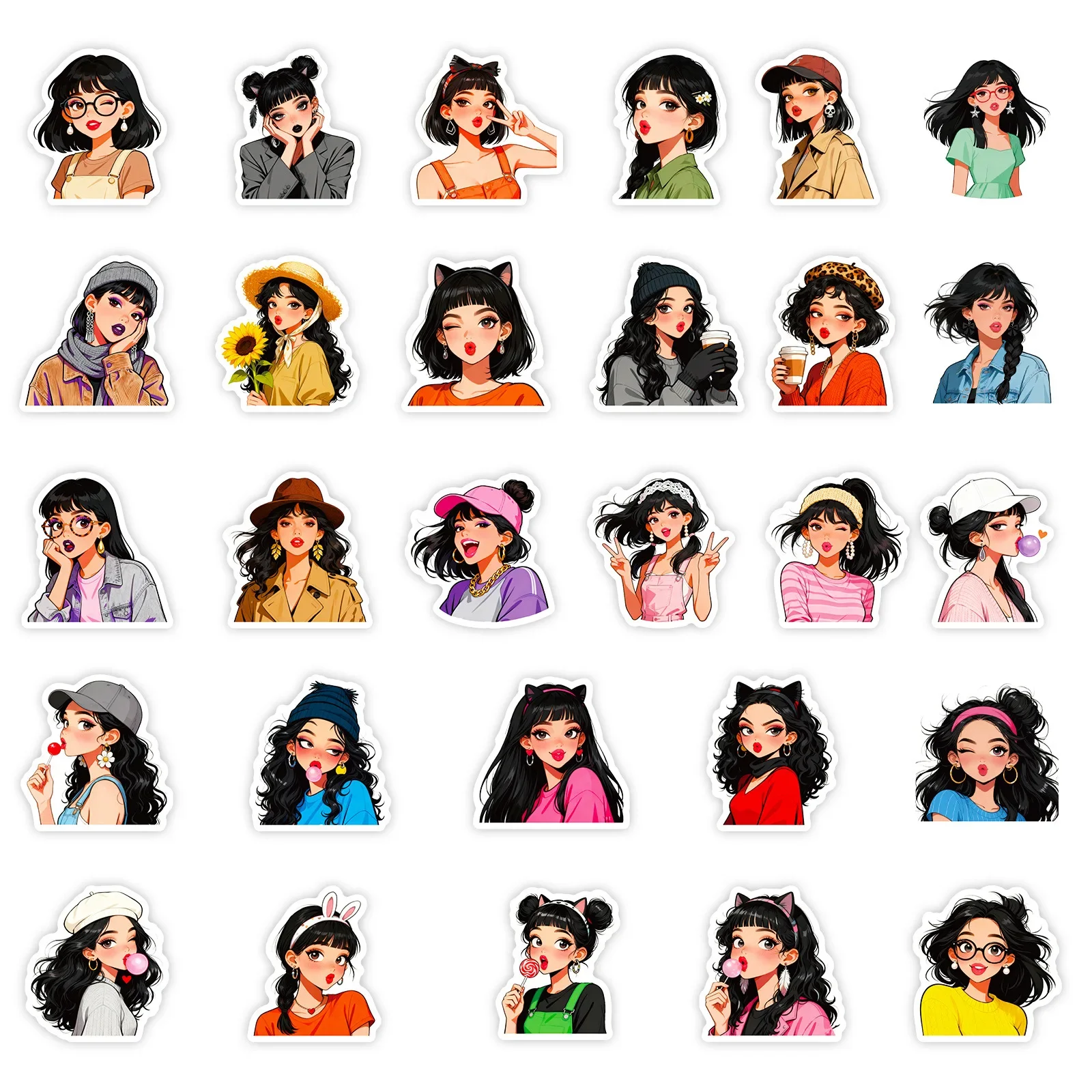 10/56PCS Pouty Lippen Schoonheid Graffiti Stickers Decoratie Bagage Telefoon Gitaar Plakboek Cup Auto Koelkast Waterdichte Sticker Kid speelgoed