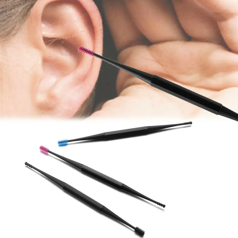 Double Head Silicone Ear Wax Remover Colher, Cuidados de saúde para adultos, Double-Ended Cureta Ear Pick