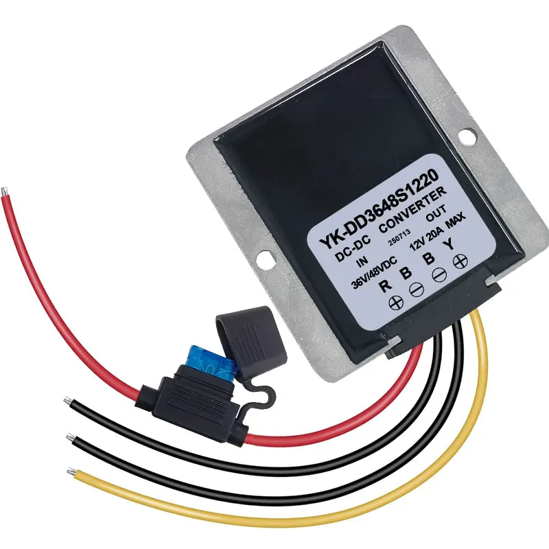 20A 240W 12v Golf Cart 48V 36V to 12V Converter Voltage Regulator Reducer Transformer with Fuse