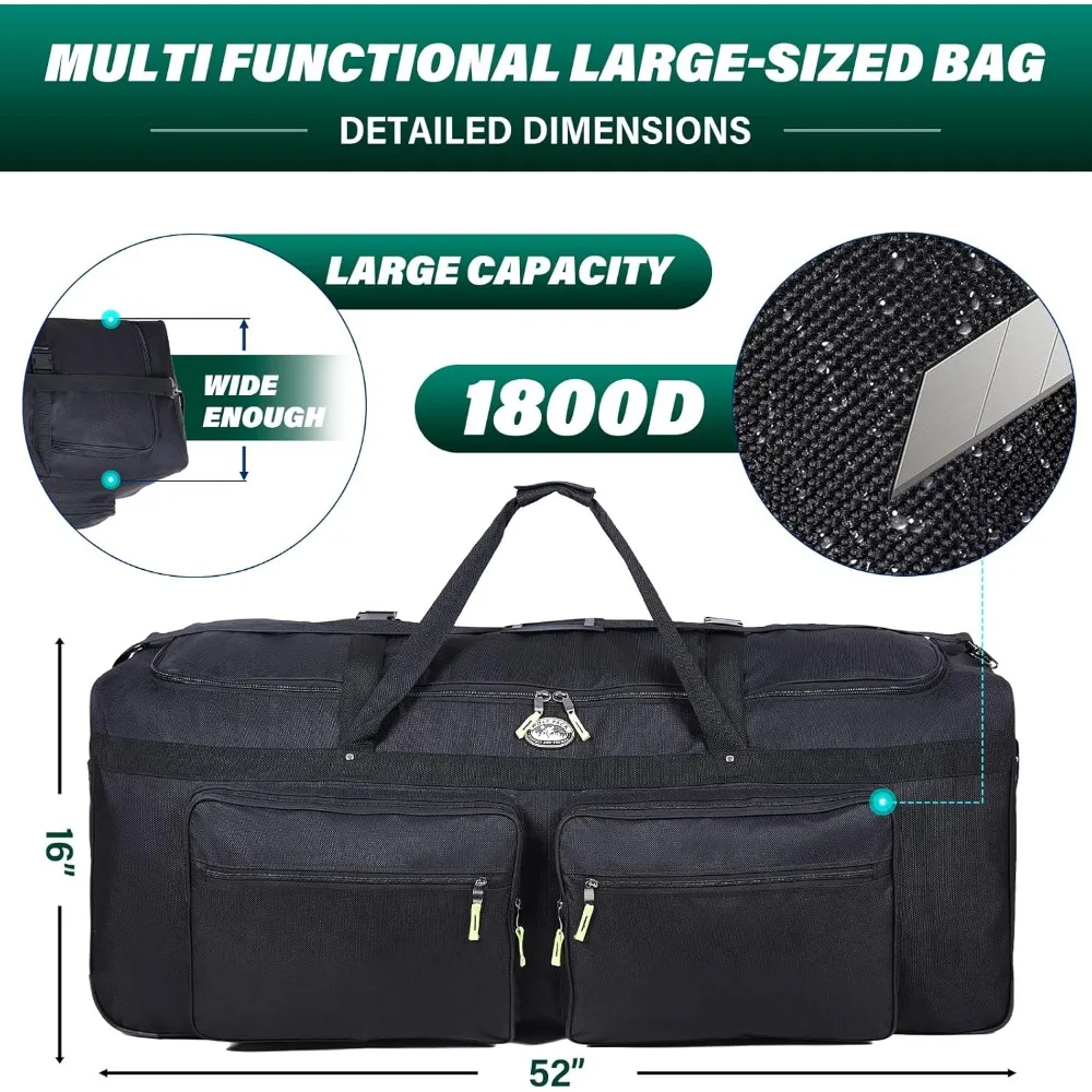 Gilbins Camp 1800 Denier صندوق ناعم شديد التحمل مع حزام كتف (بدون تطريز، 52x18x20 18,720 Cu. بوصة.)