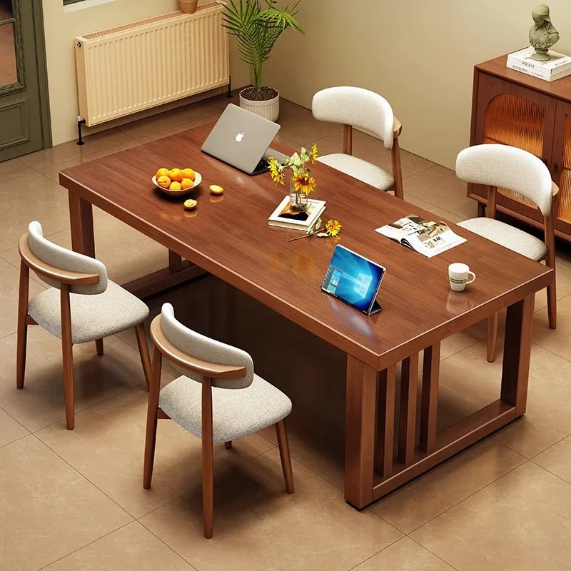 

Solid wood desk Living room Multi-person home Double study table Four-person desk Student large writing desk Long table
