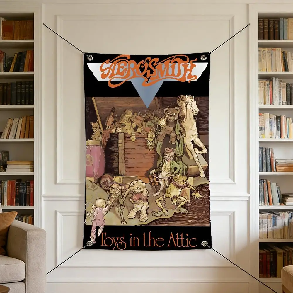 Music A-AEROSMITH Flags Are Suitable for Outdoor Camping, Live Streaming, Music Festivals, Home Décor, and Parties