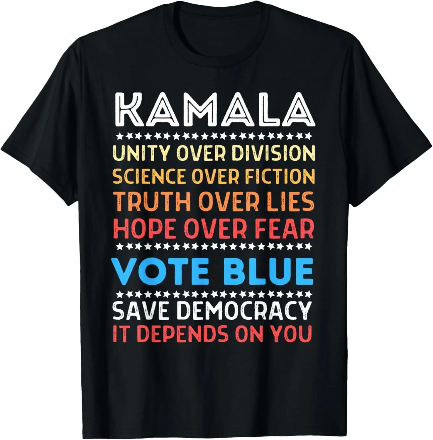 Vintage Kamala Harris Retro Rainbow Vote Blue 2024 T-Shirt