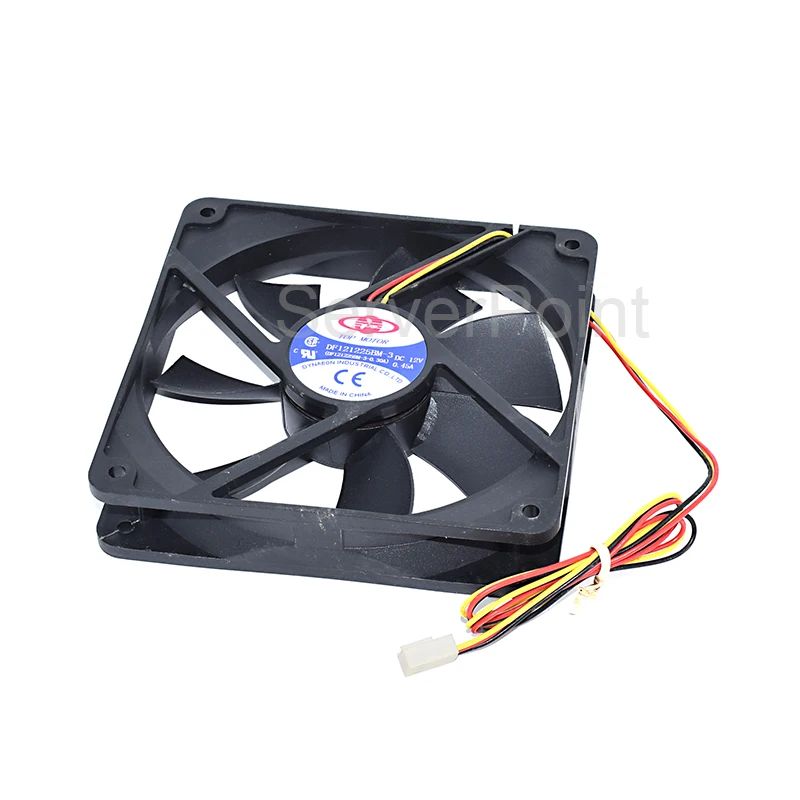 Bem testado para o motor superior df121225bm dc12v 0.45a 12025 12cm três linhas de ventilador de refrigeração quadrado