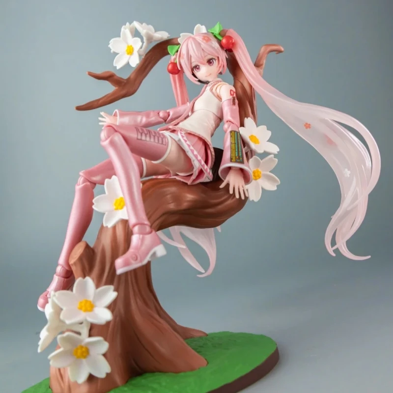 Blokees blocos de construção hatsune miku milagre edição emenda flor cerejeira modelo móvel ornamentos brinquedo coleção presente