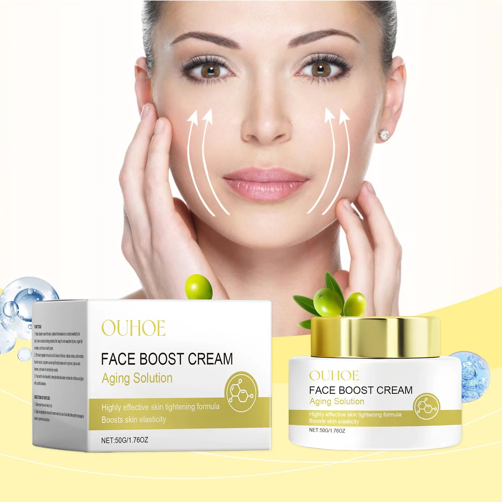 Facial Care Cream Hydrates and Moisturizes Facial Skin Refreshing and Easy To Absorb Gentle Care Cream Restore Skin Elasticity