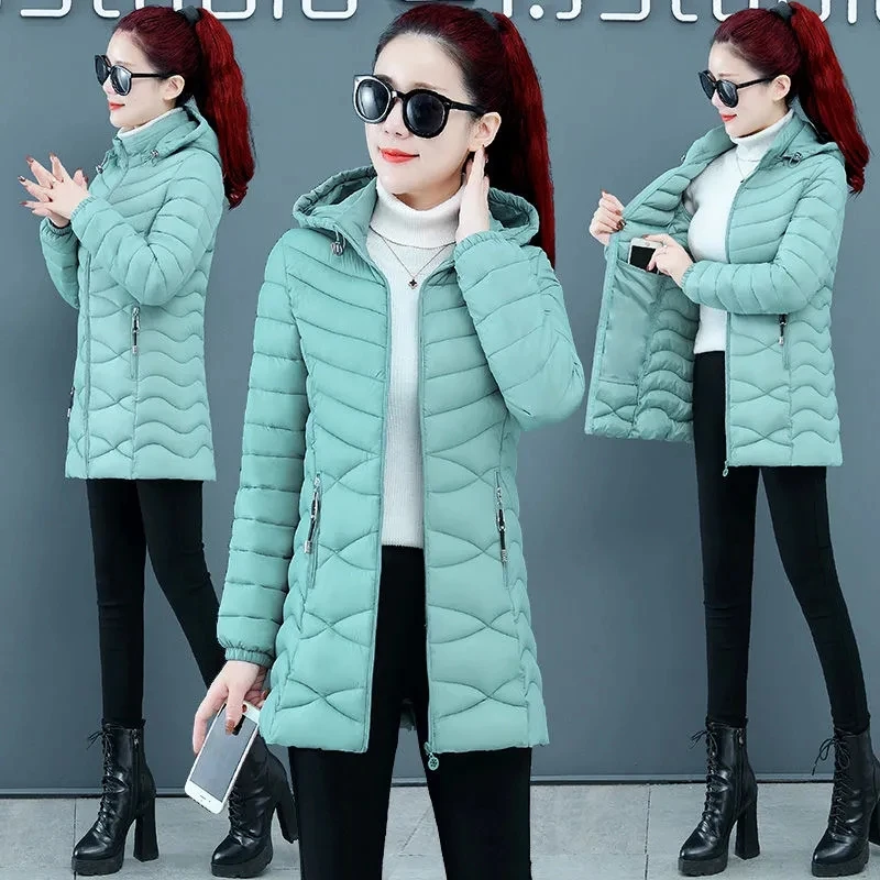 Women Cotton Coat Autumn Winter Jacket Coat Middle-Aged Elderly Mothers Padded Hooded Keep Warm Down Cotton Overcoat Parkers