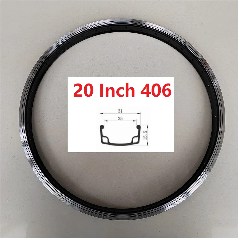 Electric Bicycle Wheel Rim Single Layer Black V Brake BMX Ring Widen 13G 14g Spoke Plug 36 Hole 406 20 Inch