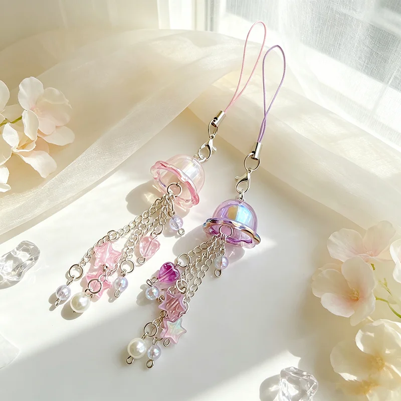 Beautiful Dream Crystal Mobile Phone Hanging Delicate Star Heart Chain Pendant Lovely Bag Keychain Fashion Girl Gift