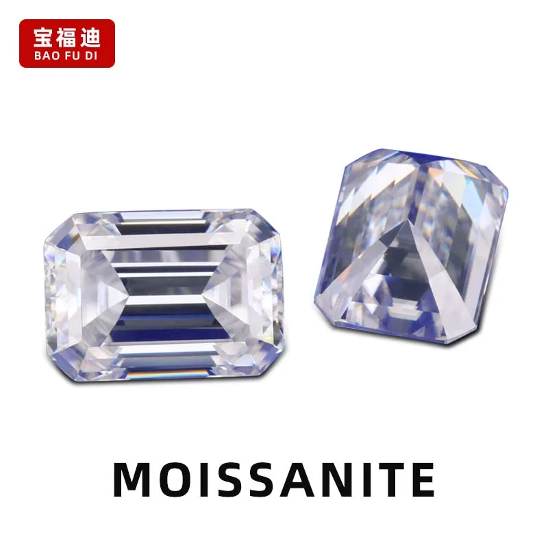 Emerald Cut Moissanite D Color FL Clarity Loose Diamond