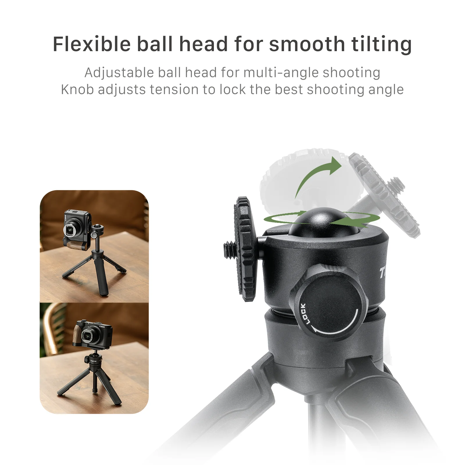 TILTA Schnellverschluss-Selfie-Stick-Stativ, Mini-Automatik-Handystativ, aufklappbarer Bodenständer für Outdoor-Reisen und Vlogs TT-SS-BH-B – Detail 7