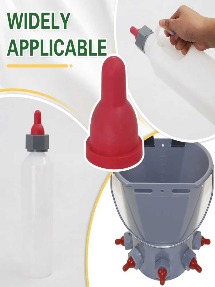 6/12 pièces tétines de chèvre agneau tétine mangeoires reflux prévenir étanche petits animaux lait boisson tétines en caoutchouc souple pour agneaux chiot