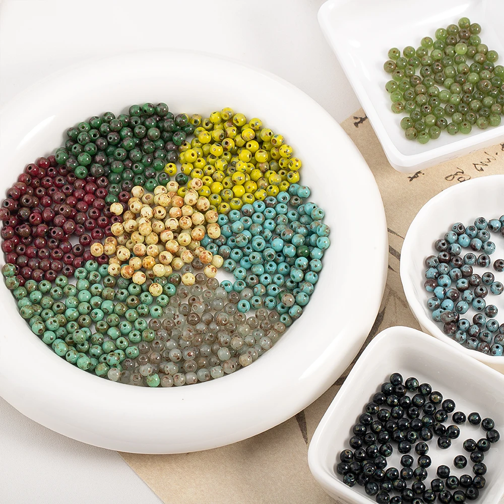 

10g/bag Multiple Colors 4mm Picasso Glass Beads For DIY Handmade Bracelet And Necklace Making Accessories Loose Beads Materials