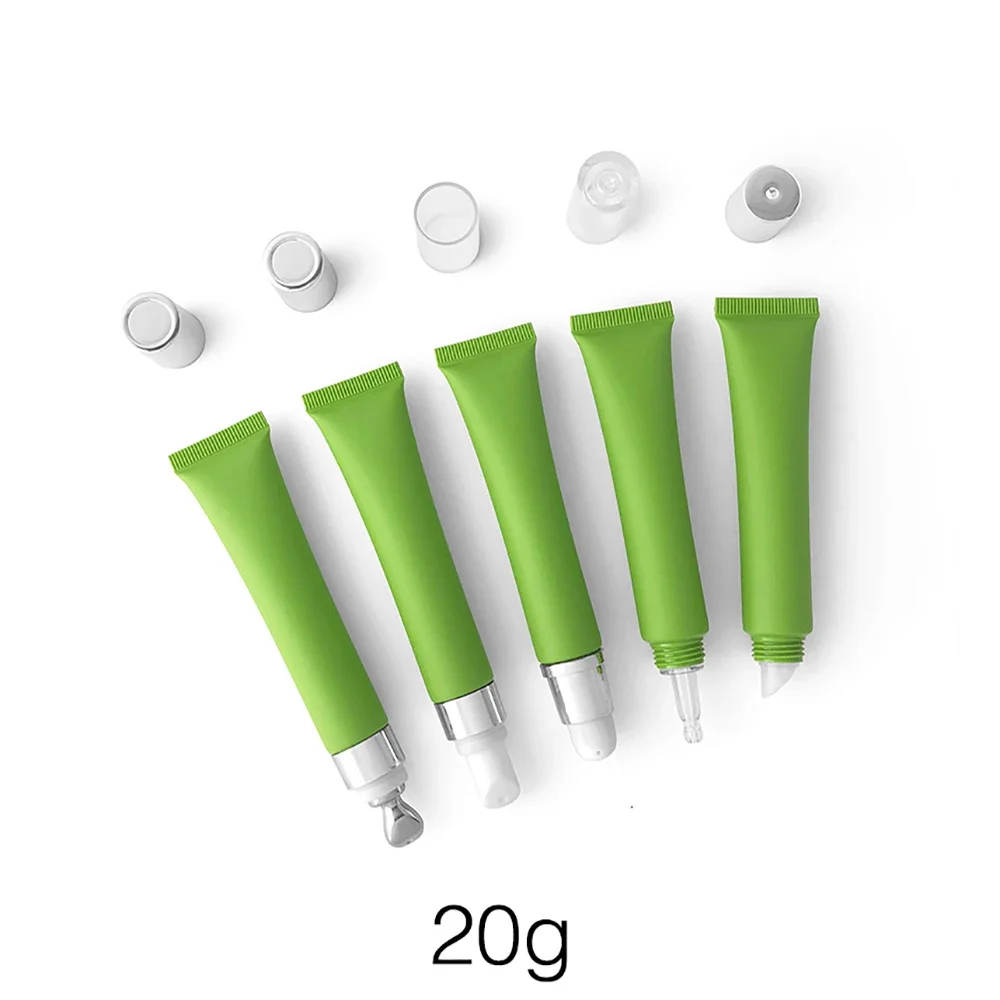 

20g Matte Green Lipstick Cream Soft Tube 20ml Essential Oil Squeeze Bottle Empty Cosmetic Lip Balm Refillable Container