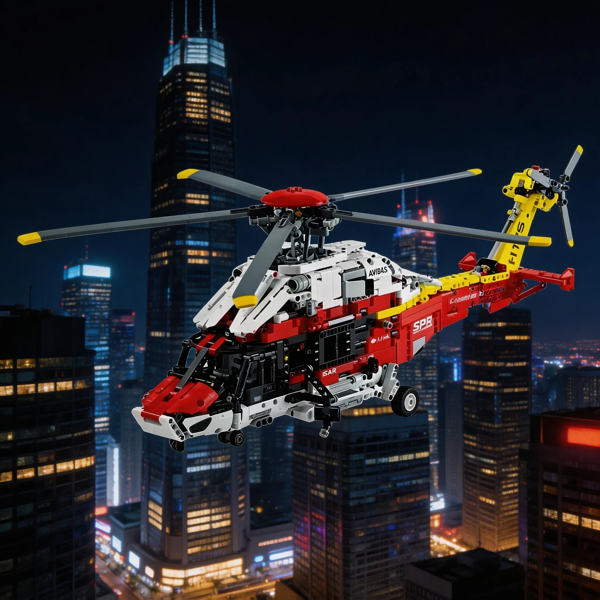 

Новая образовательная модель спасательного вертолета Airbus H175, конструктор с вращающимся ротором, игрушка для мужчин и женщин.