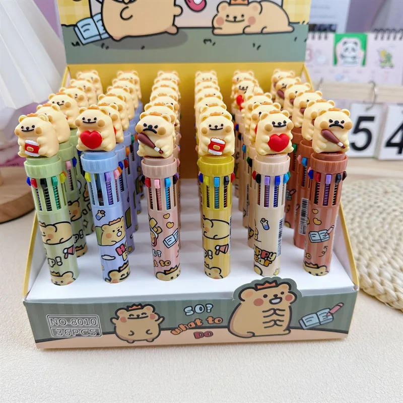 

6/36 шт. кукла Bearis.Bug, 10 цветов, шариковая ручка, ручная ручка, 6 стилей, детские студенческие канцелярские принадлежности, подарок, новая оптовая продажа