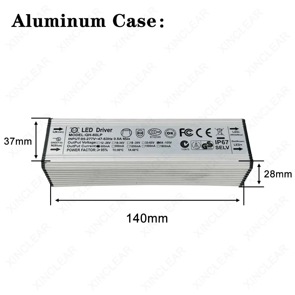 Imagem -06 - Driver de Led Dc1830v 18-39v 3665v 54-96v 2100ma 1800ma 1500ma 900ma 600ma Transformador de Iluminação 40w 45w 48w 50w 60w Fonte de Alimentação