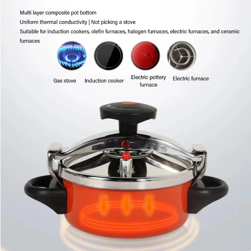Mini Pressure Cooker Fast Cooking Intelligent  Frosted Knob 2L Stainless Steel Pressure Cooker for Induction