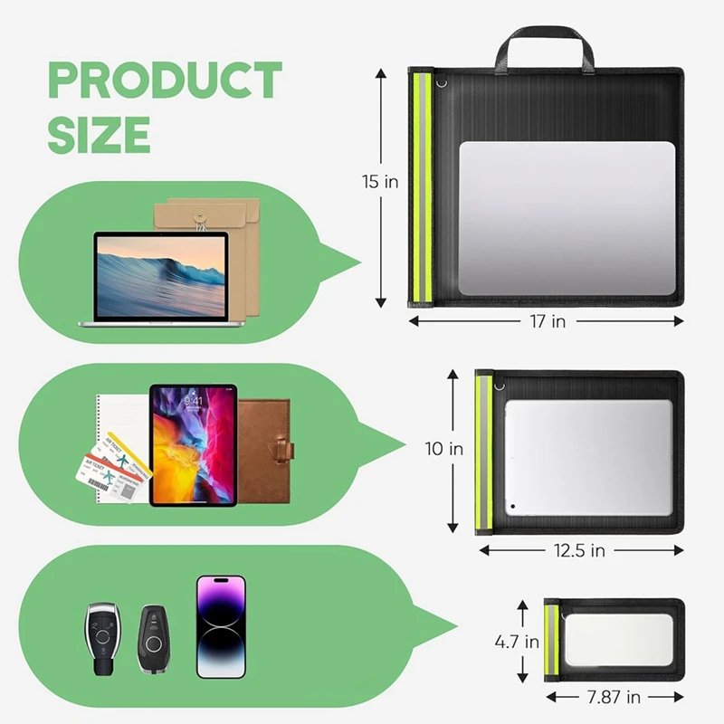 AEE7-Faradays Bag For Phones, 3 Pack Faraday Bags EMP Proof For Laptops, Tablets And Car Keys, Faraday Key Fob Protector