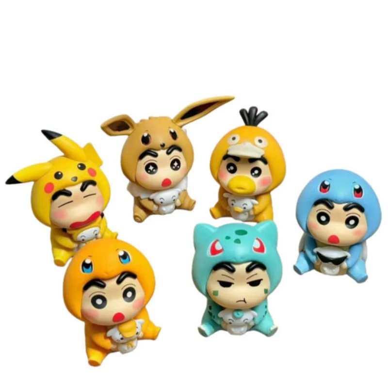Kawaii Anime Crayon Shin chan cross dressing series blind box trendy toy figurine figurine desktop ornament doll Gifts for Kids