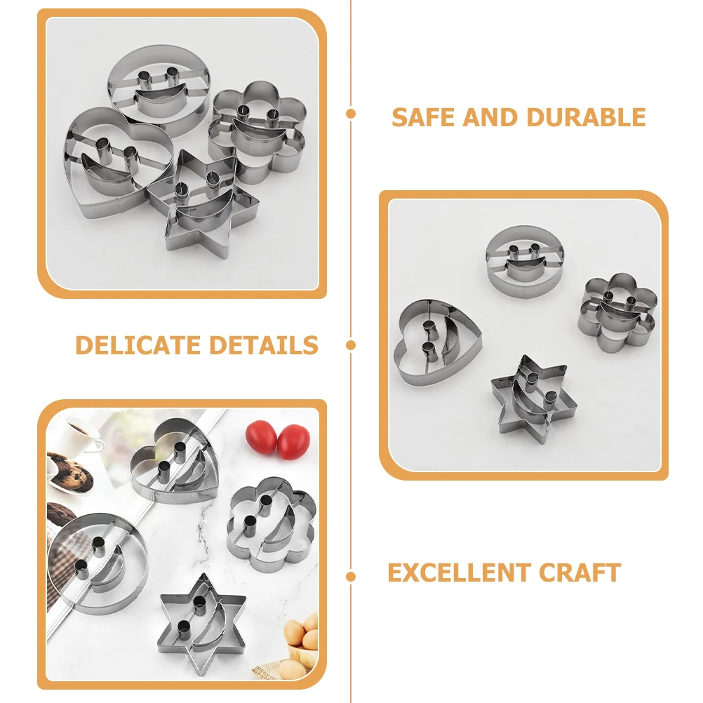 

4 Pcs Cookie Cutters Shaped Diy Molds Fudge Heart Stainless Steel Cake Baking Accessories Supplies Easy to Use Non-stick