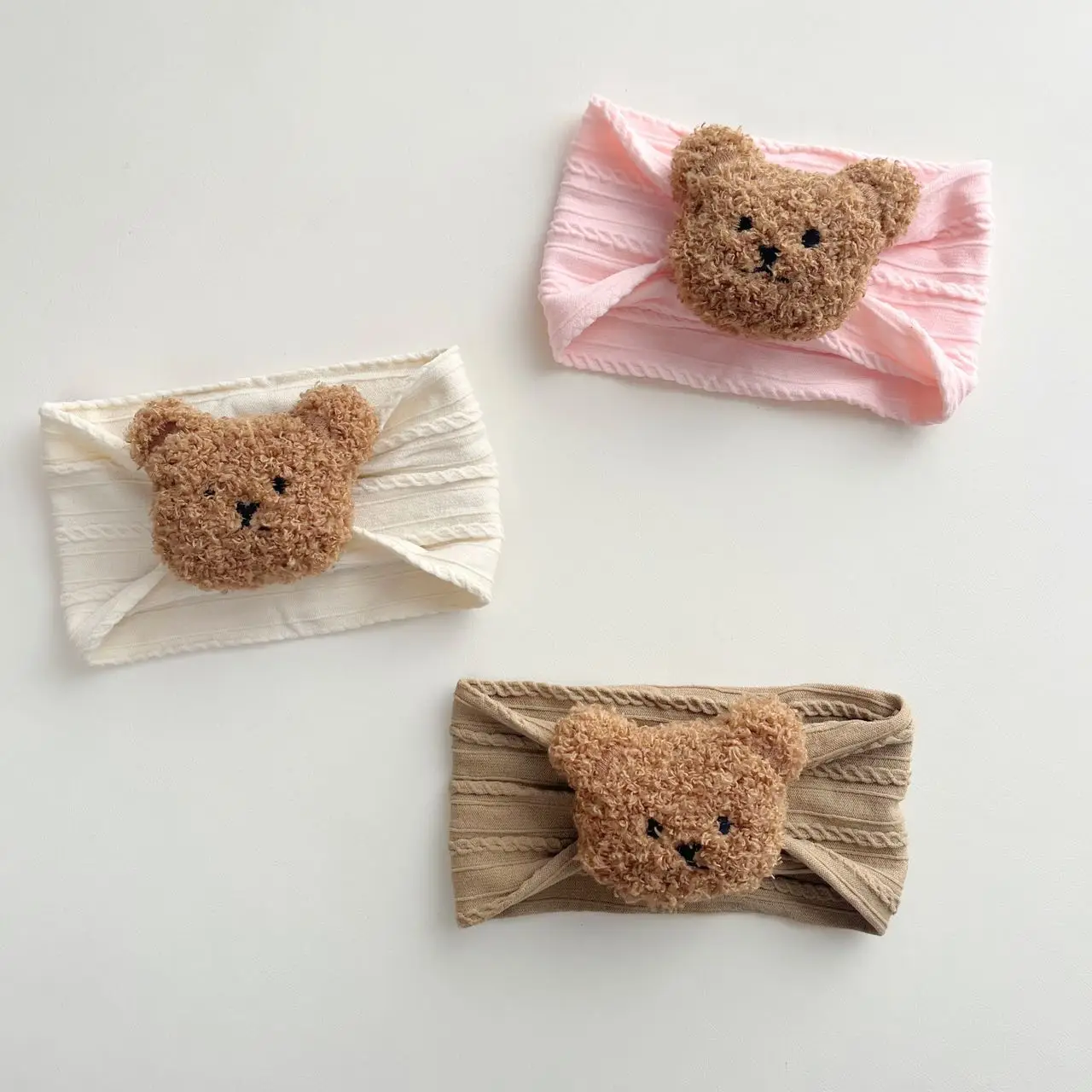 Cartoon Bear Girl Hairband Elastic Soft Baby Headband For Children Turban Headwear For Newborn Baby Kids Hair Accessories