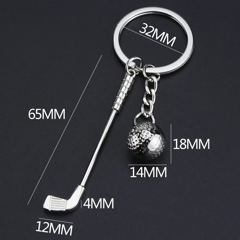 50Pcs Golf Club Ball Keychain Sports Themed Golf Keyring Souvenirs Pendants Toys For Players Athletes Teammates Alloy Golf Gift