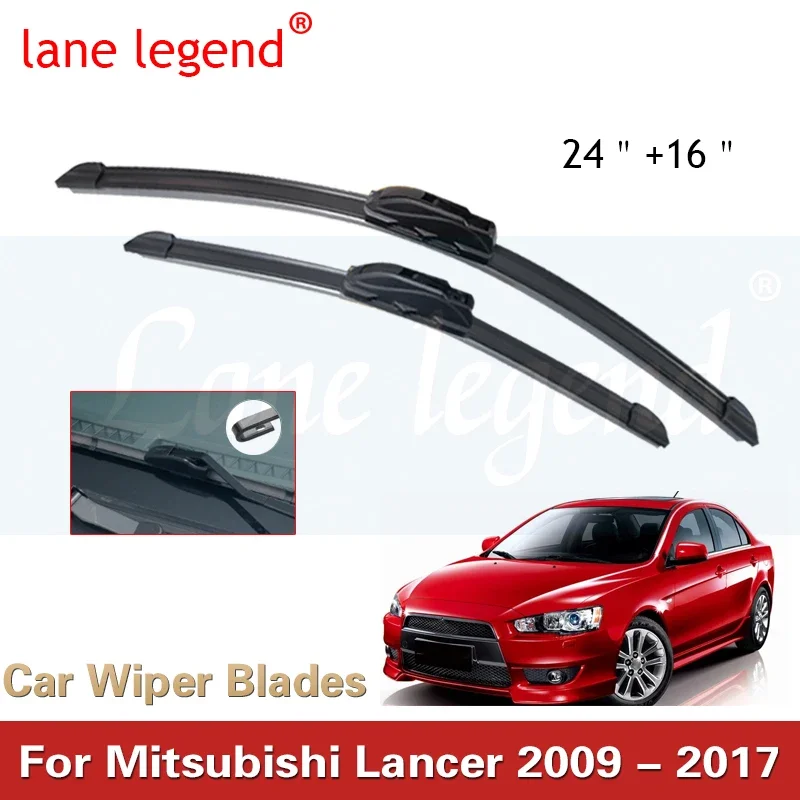 

Car Wiper Front Hybrid Wiper Blades For Mitsubishi Lancer 2009 - 2017 Windshield Windscreen Window Rain Brushes 24"+16"