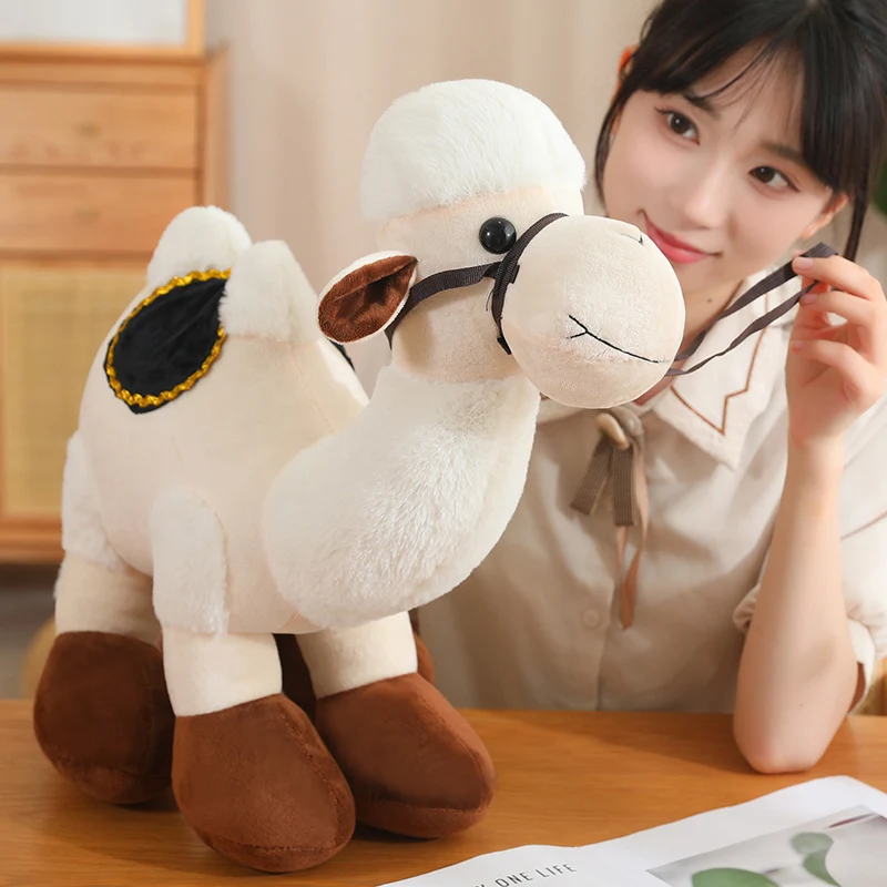 30/40/50cm Cute Cartoon Camel Plush Doll With Saddle Brown And White Camel Plush Toy Home Decoration Gift For Boys And Girls