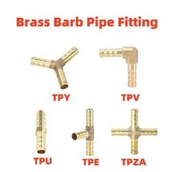 Brass Barb Pipe Fitting 2 3 4 Way Connector for 4mm 5mm 6mm 8mm 10mm 12mm 16mm 19mm Hose Copper Pagoda Water Tube Fittings
