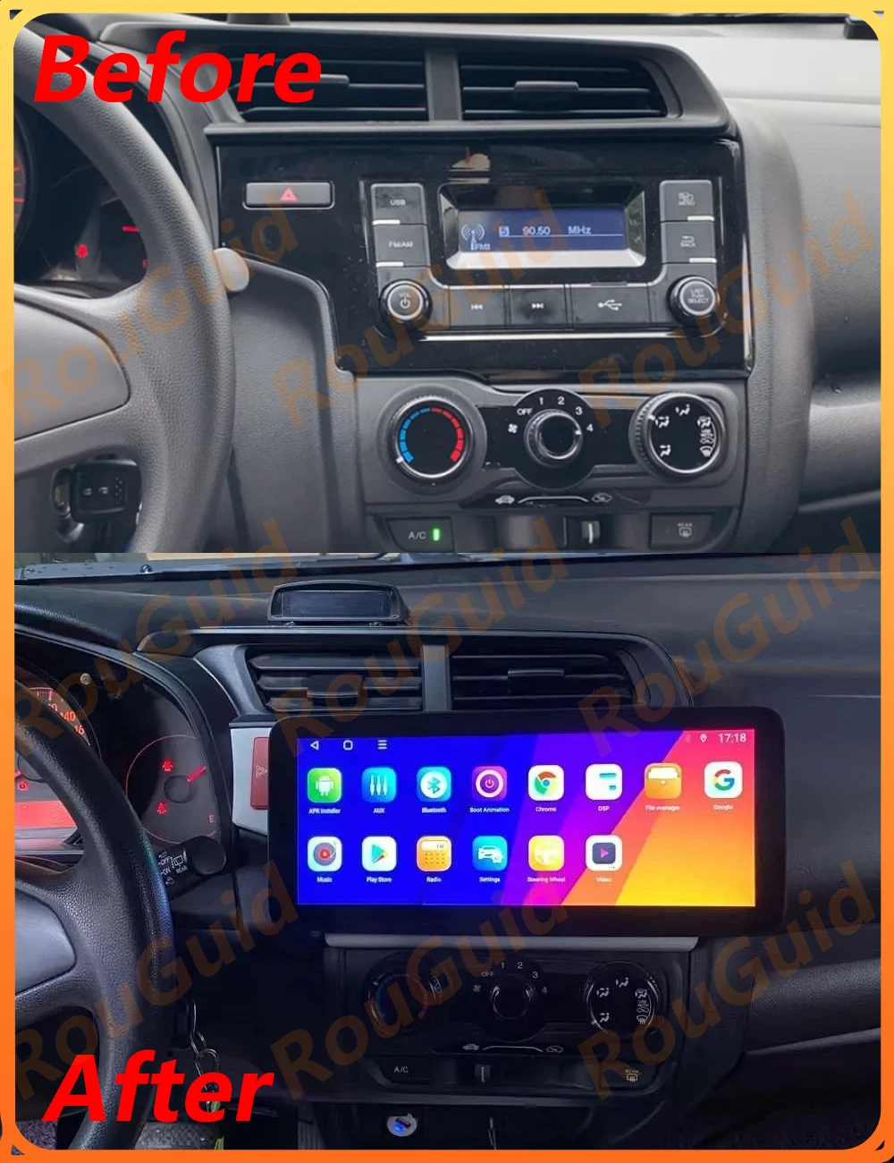 12.3'' Android Auto Carplay Car Radio For Honda Jazz Fit 3 GP GK 2013 2014 2015 -2020 Multimedia Player Stereo GPS BT Navigation view 2