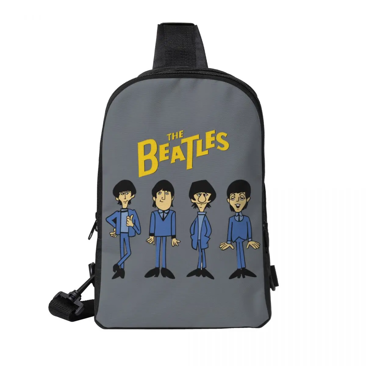 

Harajuku The Beatle Memebers Art Chest Bag Men Sling Crossbody Backpack Chest Bag Traveling Hiking Daypack Shoulder Bag