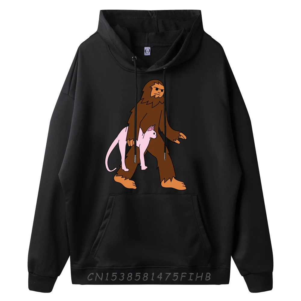 Sphynx And Bigfoot Hoodie Men Pullover Hoodies High Quality Durable And Wear-Resistant Funny Gifts Chinese Style