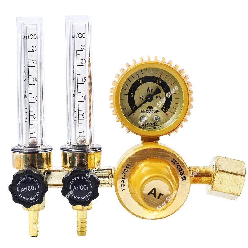 Argon meter energy saving and shock proof double tube decompressor single flow meter 731L pressure gauge