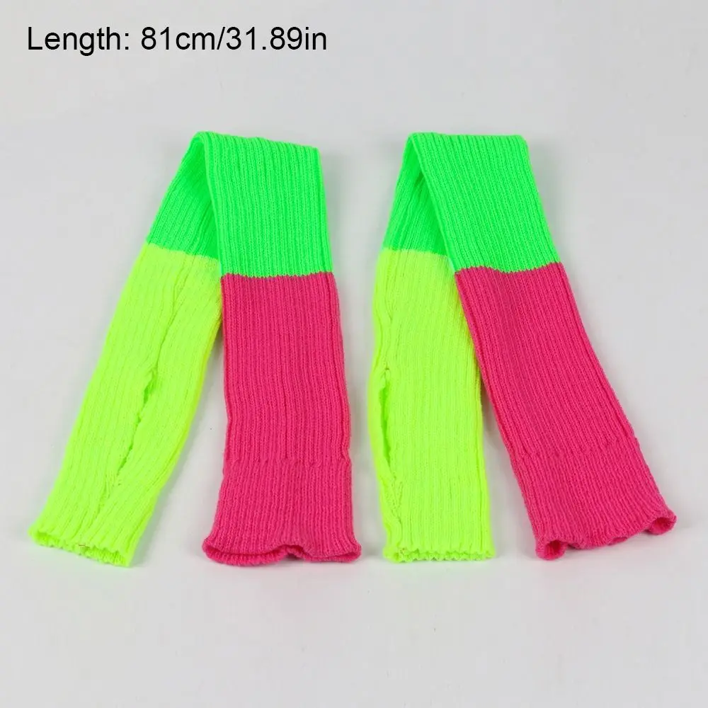 Delicate Knitted Wool Knitted Gaiter Leg Socks Extended 81cm Colorful Winter Leg Warmers Elastic Above Knee Women Stockings