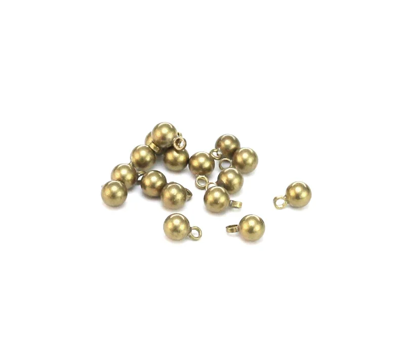 50pcs Brass Round Ball Charm, Solid Ball Charm, 3mm 4mm, Brass Charm For Jewelry Making, Extender Chain Drop Charm Ends R2795