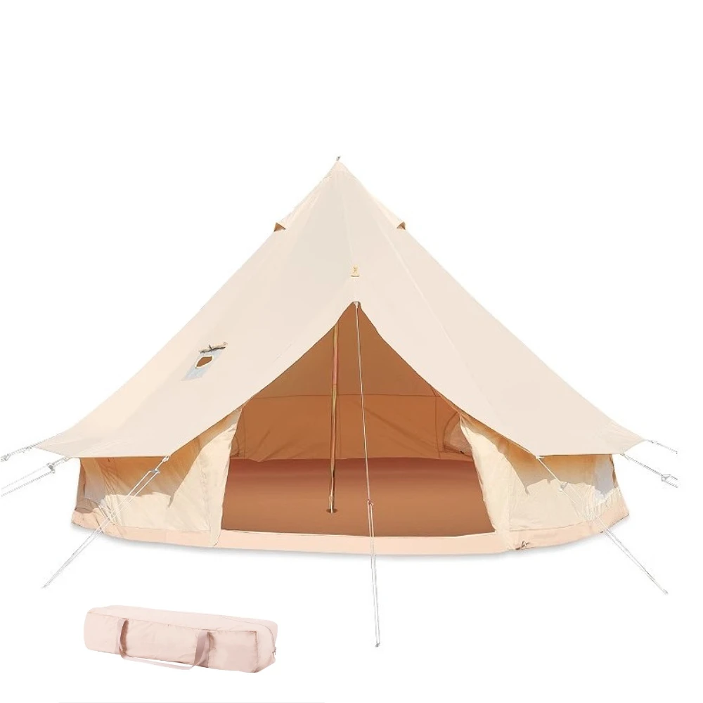

Canvas Tent 4 Seasons 5m Yurt Tent Outdoor Camping Cotton Cloth Field Rainproof Breathable Tent Can Accommodate Up To 8 People