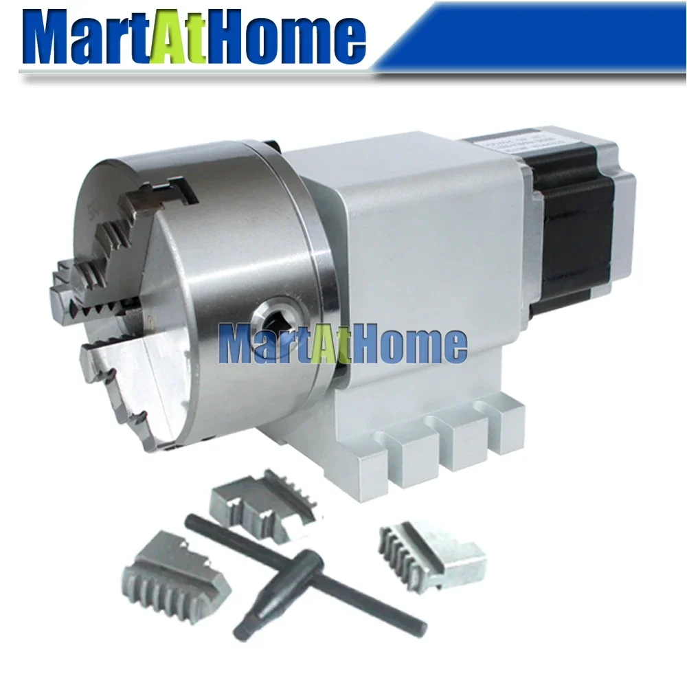 CRA899-A/B/C/ER40 CNC Machine Rotary Axis Indexer 4th Axis A Axis with 130 Chuck & Backlash-free Harmonic Reduction Gearbox 50:1