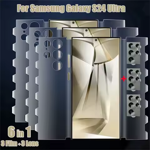 6IN1 Butterfly Hydrogel Film For Samsung Galaxy S25 S24 S23 S22 S21 Ultra Plus FE Screen Protector For Samsung S25 Ultra Film
