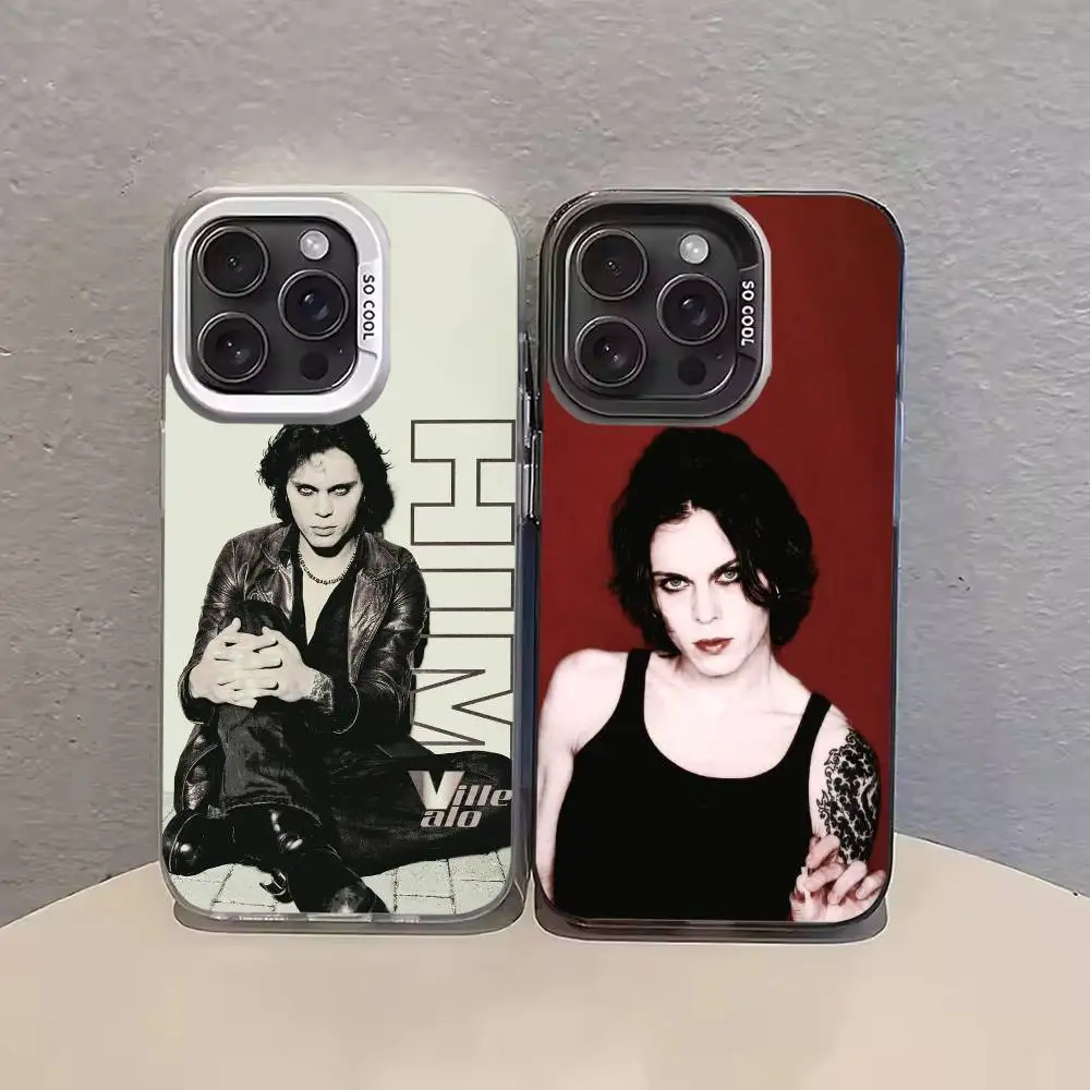 Cool Singer V-Ville V-Valo HIM Phone Case For iPhone 17 16 15 14 13 12 11 Pro Max Plus Silver candy Matte Cover