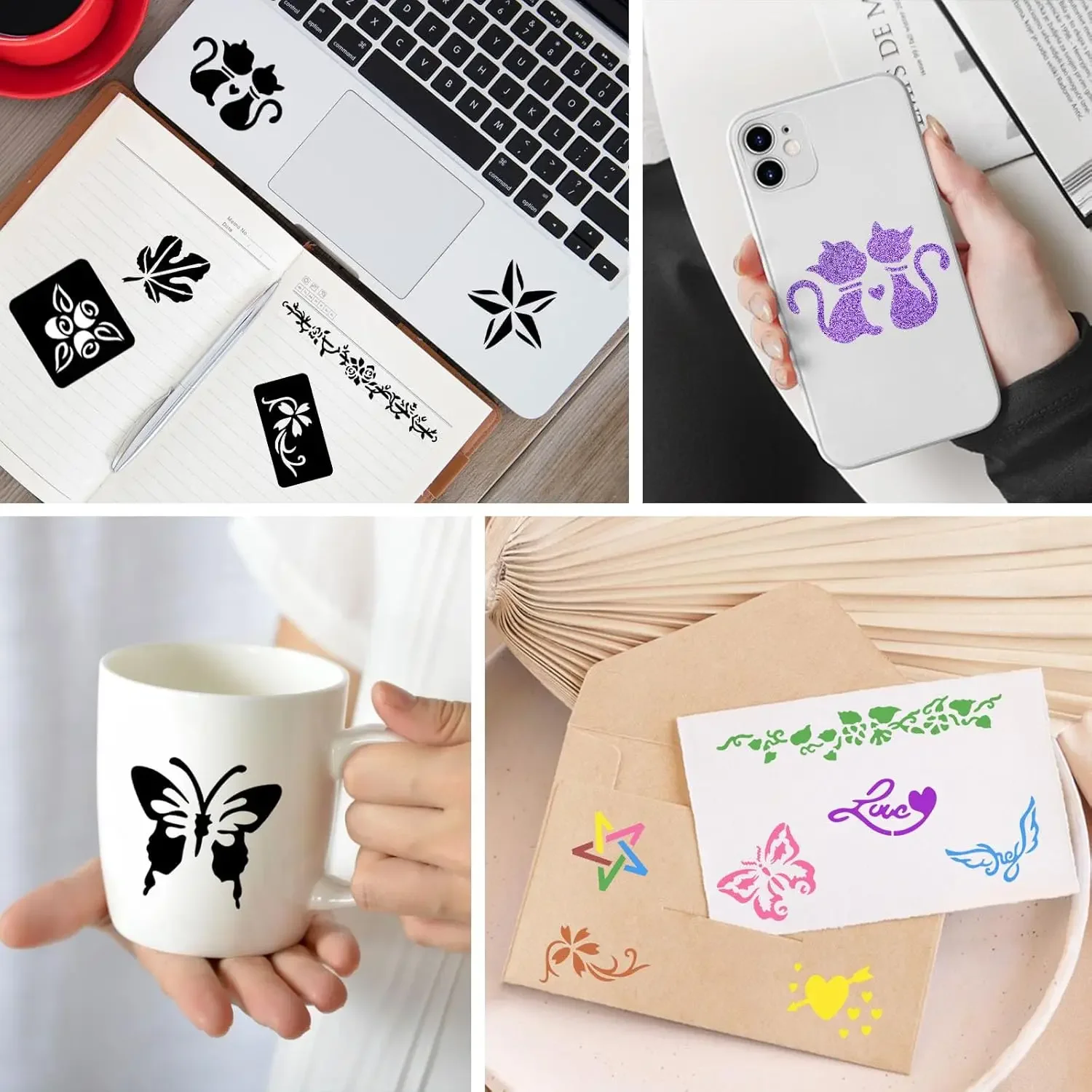 Narkasy 20/10/5/3 Sheets Tattoo Stencils Stickers Various Pattern Tattoo Sticker Mixed Designs Tattoo Stencils Woman Randomly view 4